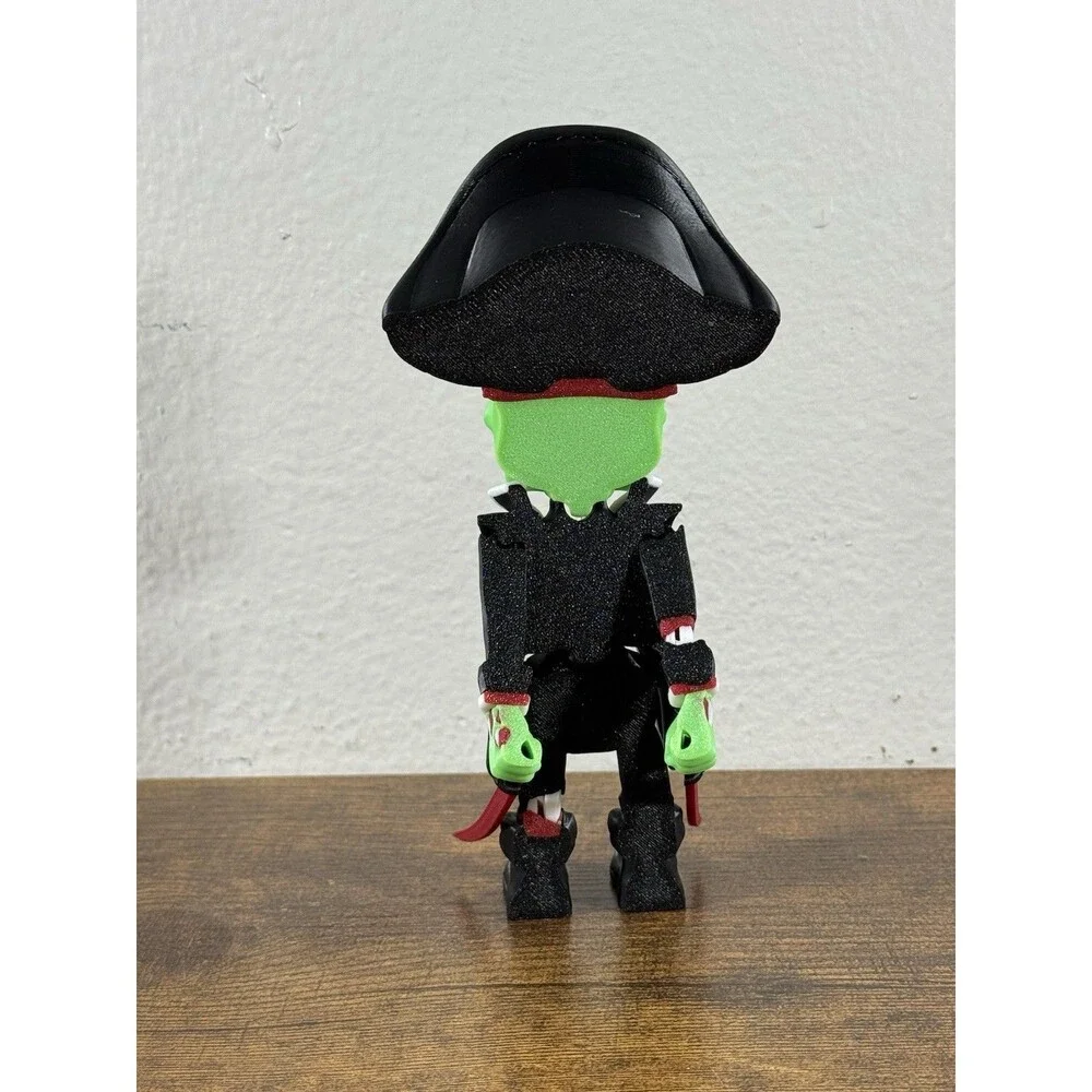 3D Printed 6in Zombie Pirate Creepy Halloween Decor Flexi Horror Creature Spooky